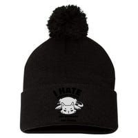 I Hate Mornings And People Funny Cat Pom Pom 12in Knit Beanie