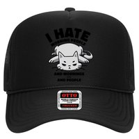 I Hate Mornings And People Funny Cat Trucker Hat