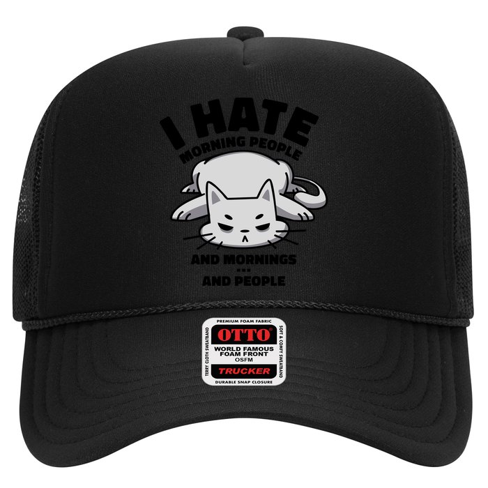 I Hate Mornings And People Funny Cat Trucker Hat