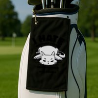 I Hate Mornings And People Funny Cat Golf Towel