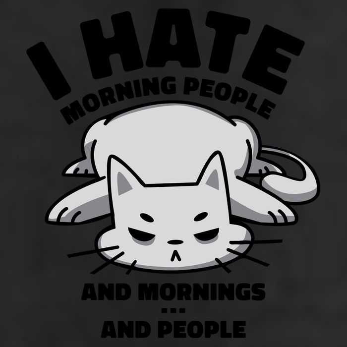 I Hate Mornings And People Funny Cat Golf Towel