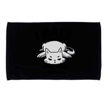 I Hate Mornings And People Funny Cat Microfiber Hand Towel