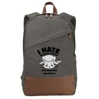 I Hate Mornings And People Funny Cat Cotton Canvas Backpack