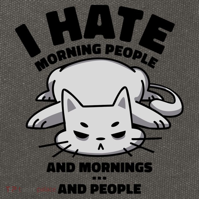 I Hate Mornings And People Funny Cat Cotton Canvas Backpack