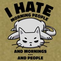 I Hate Mornings And People Funny Cat Garment-Dyed Women's Muscle Tee
