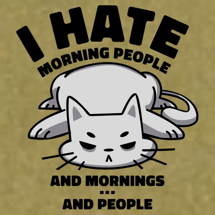I Hate Mornings And People Funny Cat Garment-Dyed Women's Muscle Tee