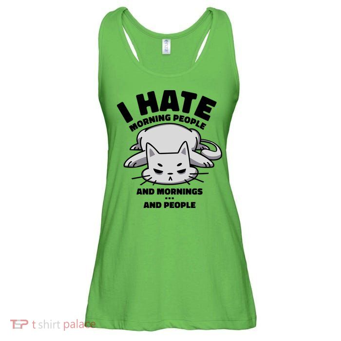 I Hate Mornings And People Funny Cat Ladies Essential Flowy Tank