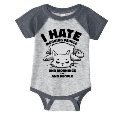 I Hate Mornings And People Funny Cat Infant Baby Jersey Bodysuit