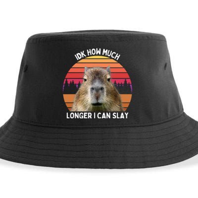 Idk How Much Longer I Can Slay Capybara Sarcastic Dank Meme Gifts Sustainable Bucket Hat