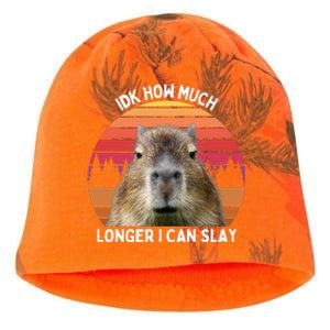 Idk How Much Longer I Can Slay Capybara Sarcastic Dank Meme Gifts Kati - Camo Knit Beanie