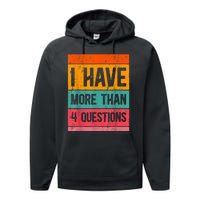 I Have More Than Four Questions Passover Performance Fleece Hoodie