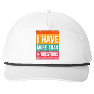 I Have More Than Four Questions Passover Snapback Five-Panel Rope Hat