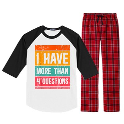 I Have More Than Four Questions Passover Raglan Sleeve Pajama Set