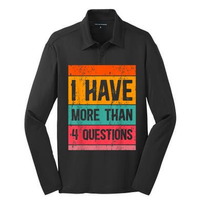 I Have More Than Four Questions Passover Silk Touch Performance Long Sleeve Polo