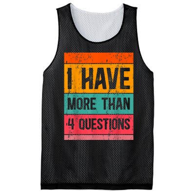 I Have More Than Four Questions Passover Mesh Reversible Basketball Jersey Tank