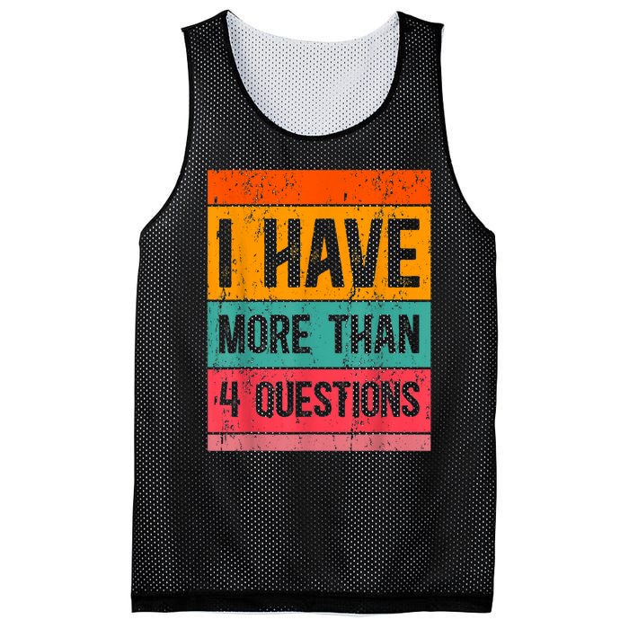 I Have More Than Four Questions Passover Mesh Reversible Basketball Jersey Tank