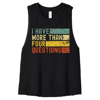 I Have More Than Four Questions Passover Women's Racerback Cropped Tank