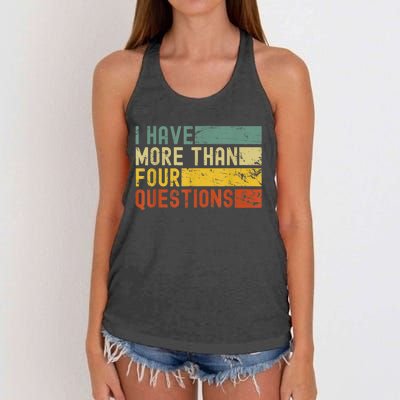 I Have More Than Four Questions Passover Women's Knotted Racerback Tank