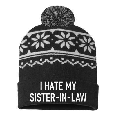 I Hate My Sister In Law Funny Jokes Sarcastic USA-Made Snowflake Beanie