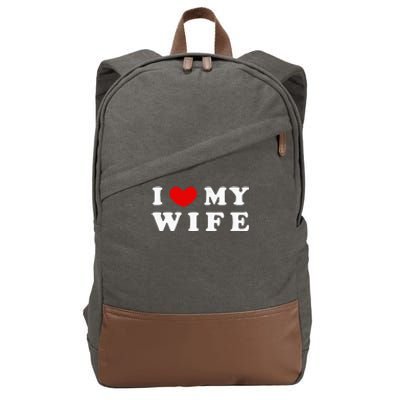 I Heart My Wife I Love My Wife Cotton Canvas Backpack