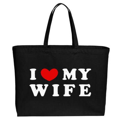 I Heart My Wife I Love My Wife Cotton Canvas Jumbo Tote