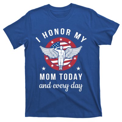 I Honor My Mom Today Gift Angel Solider Memorial Day Flag Gift T-Shirt