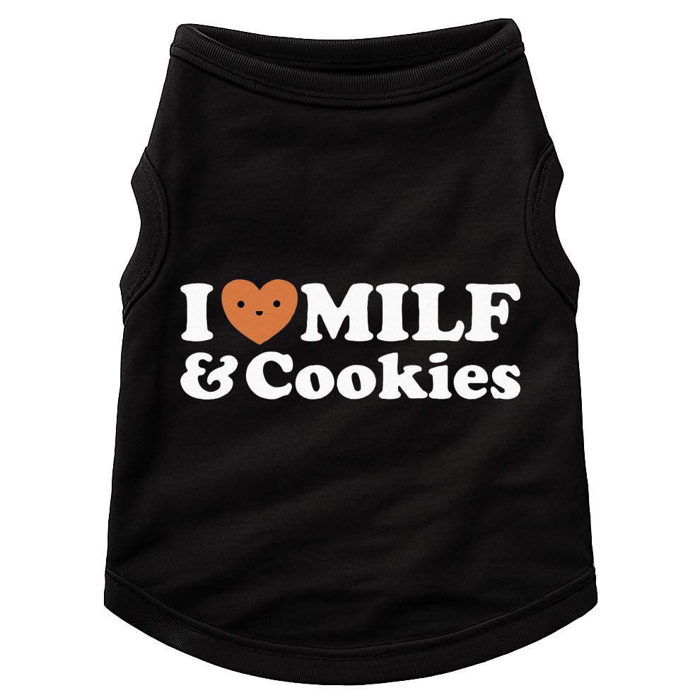 I Heart Milf & Cookies Funny Milk Love Hot Sweet Moms Joke Doggie Tank
