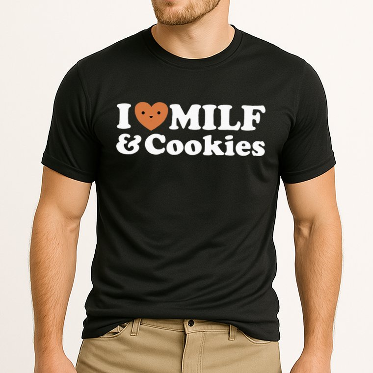 I Heart Milf & Cookies Funny Milk Love Hot Sweet Moms Joke Cooling Performance Crew T-Shirt