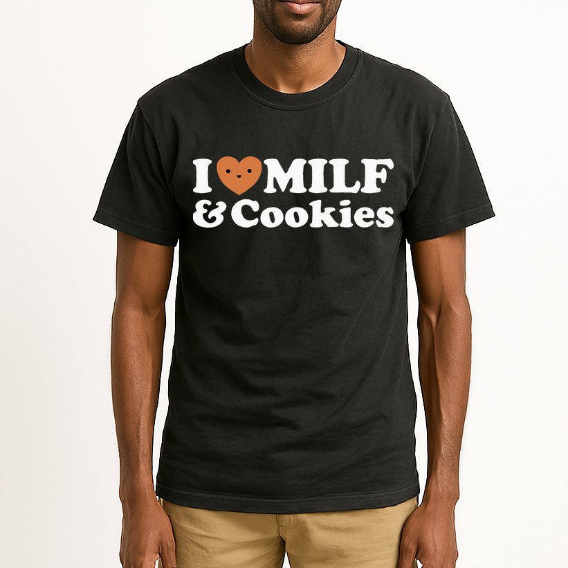 I Heart Milf & Cookies Funny Milk Love Hot Sweet Moms Joke Tall T-Shirt
