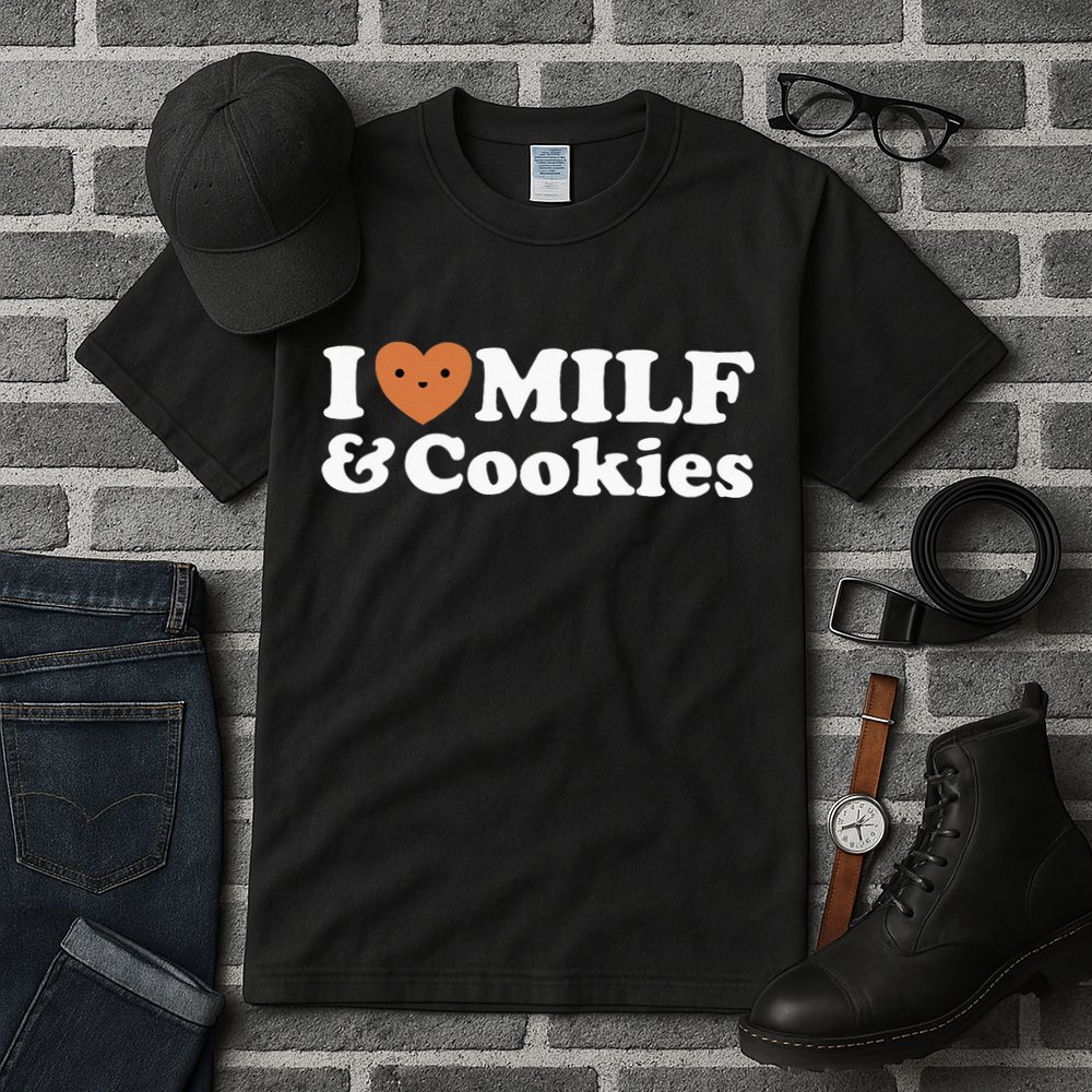I Heart Milf & Cookies Funny Milk Love Hot Sweet Moms Joke Tall T-Shirt