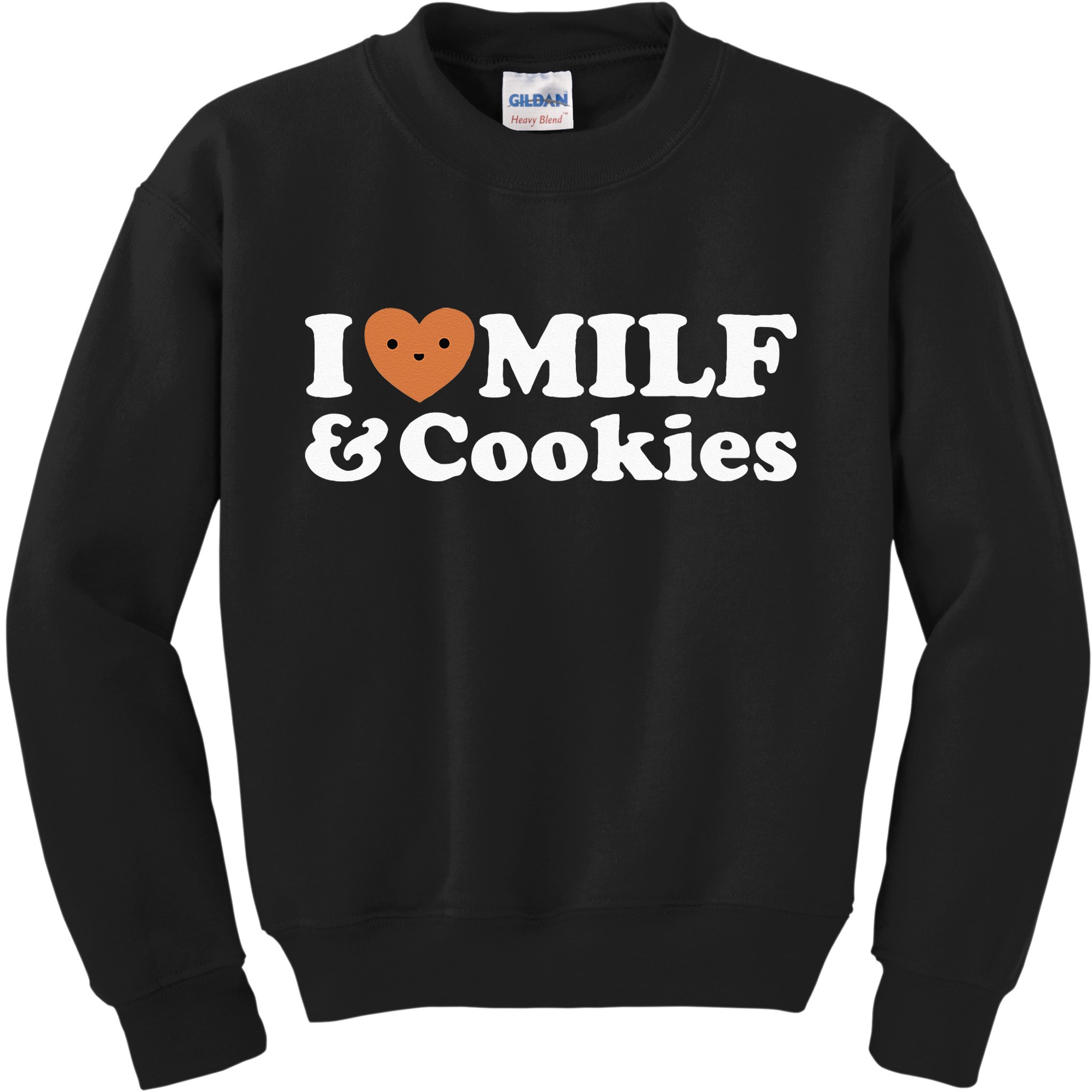 I Heart Milf & Cookies Funny Milk Love Hot Sweet Moms Joke Kids Sweatshirt