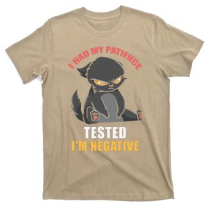 I Had My Patience Tested Im Negative Cute Black Cat T-Shirt