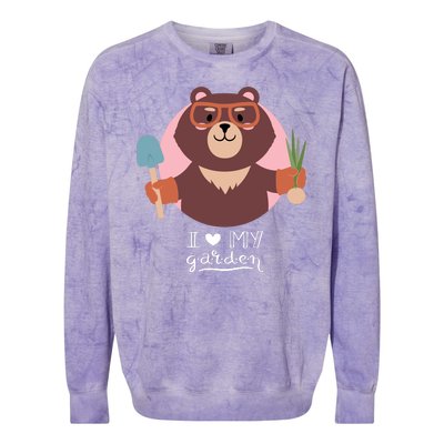 I Heart My Garden Bear Gardening Love Colorblast Crewneck Sweatshirt