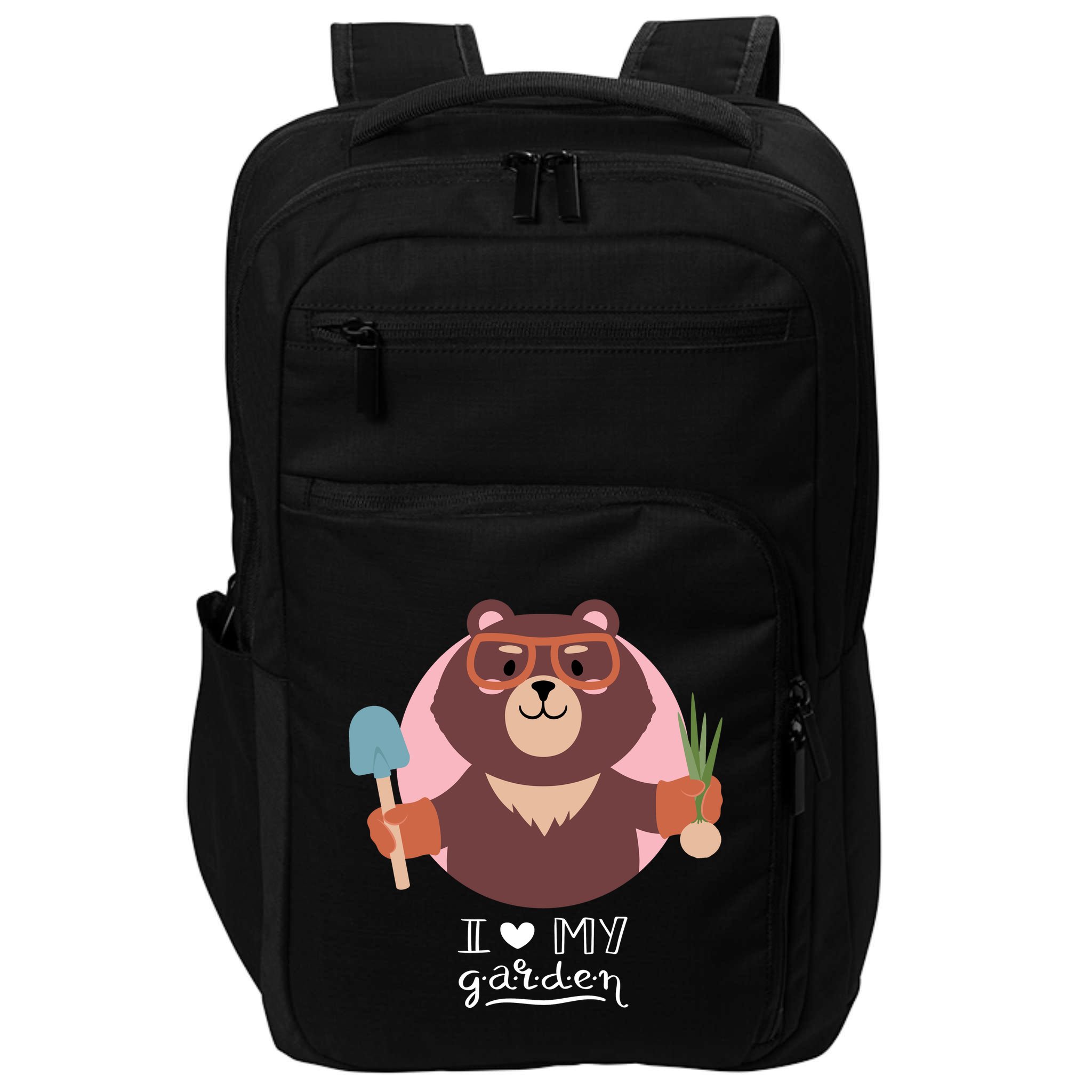 I Heart My Garden Bear Gardening Love Impact Tech Backpack