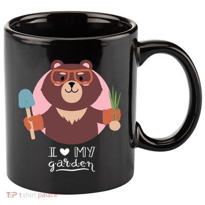 I Heart My Garden Bear Gardening Love 11oz C Handle Ceramic Mug