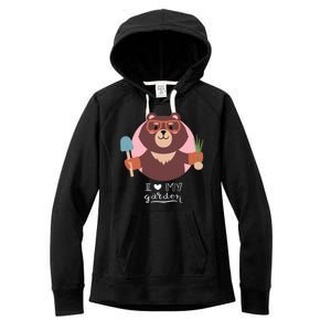 I Heart My Garden Bear Gardening Love Women's Fleece Hoodie