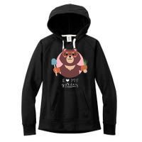 I Heart My Garden Bear Gardening Love Women's Fleece Hoodie