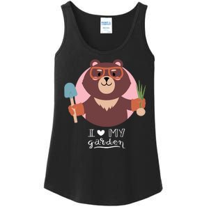 I Heart My Garden Bear Gardening Love Ladies Essential Tank