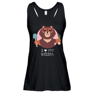 I Heart My Garden Bear Gardening Love Ladies Essential Flowy Tank