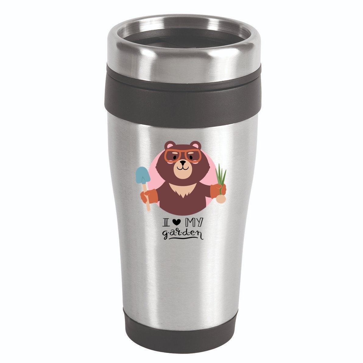 I Heart My Garden Bear Gardening Love 16oz Travel Tumbler
