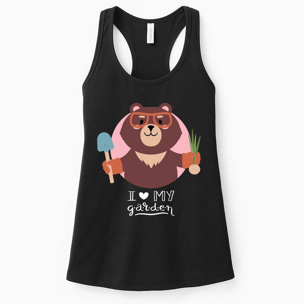 I Heart My Garden Bear Gardening Love Womens Tank Top