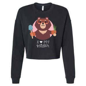 I Heart My Garden Bear Gardening Love Cropped Pullover Crew