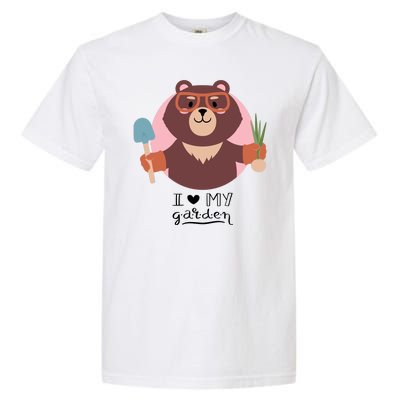 I Heart My Garden Bear Gardening Love Garment-Dyed Heavyweight T-Shirt