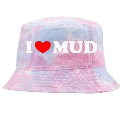 I Heart Mud I Love Mud ATV Quad Four Wheeler Funny Mudding Tie-Dyed Bucket Hat