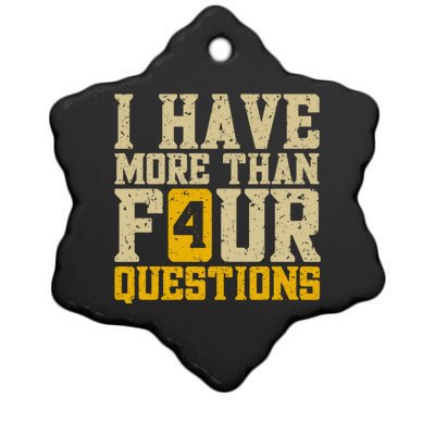 I Have More Than Four Questions Passover Ceramic Star Ornament