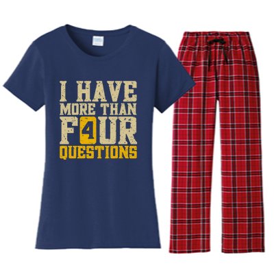 I Have More Than Four Questions Passover Women's Flannel Pajama Set