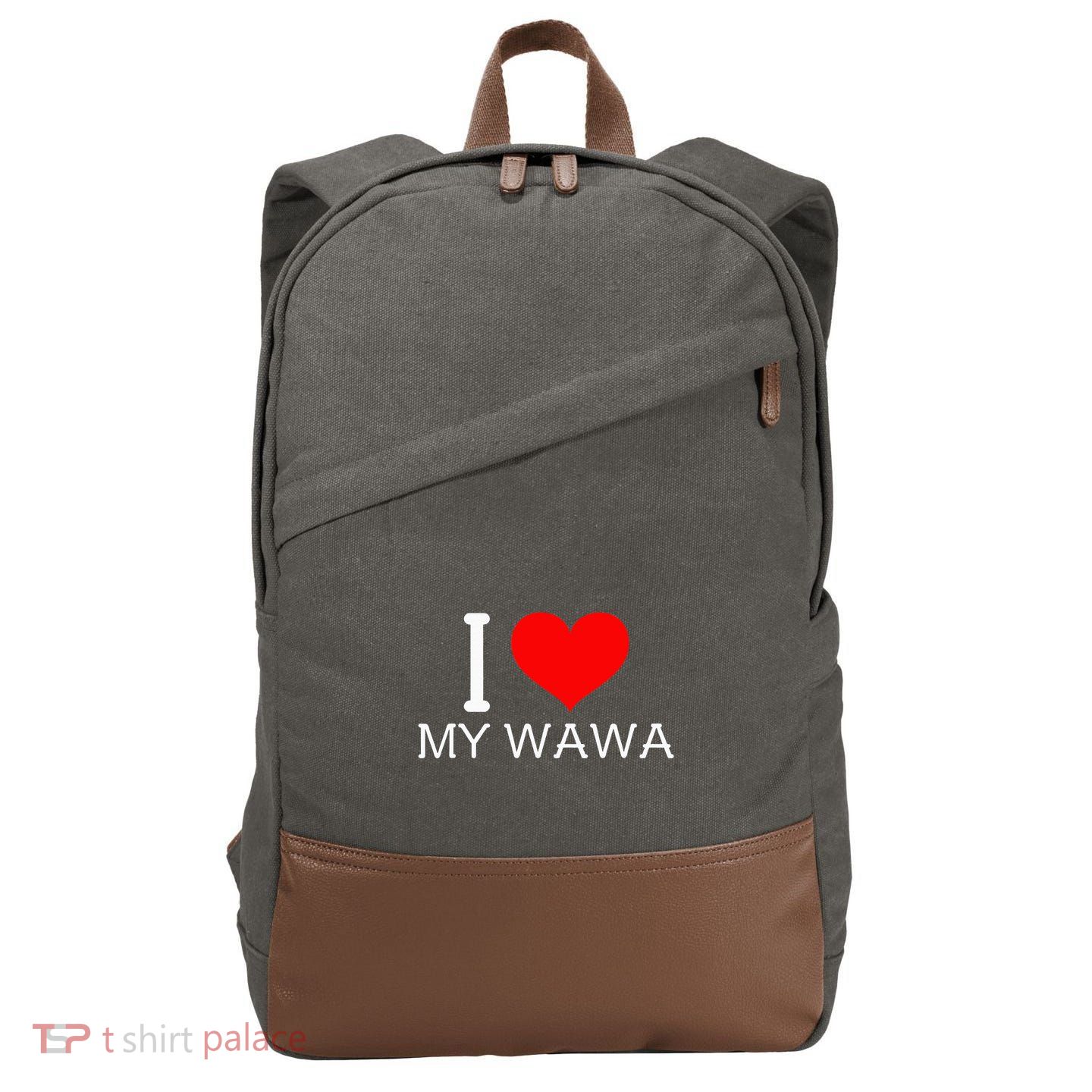 I Heart My W.A.W.A Cotton Canvas Backpack
