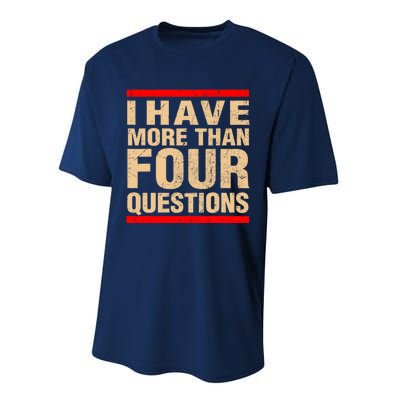 I Have More Than Four Questions Passover Performance Sprint T-Shirt