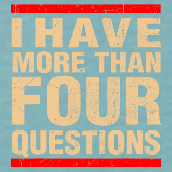I Have More Than Four Questions Passover Sueded Cloud Jersey T-Shirt