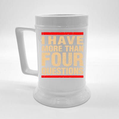 I Have More Than Four Questions Passover Beer Stein